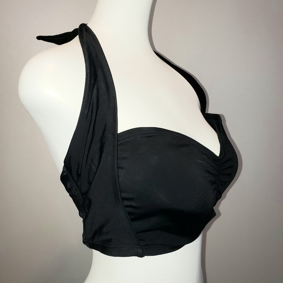NWT black bandeau halter bikini top - Picture 3 of 5